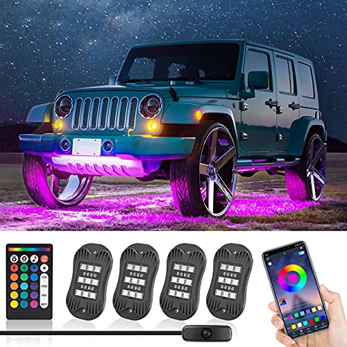 Ct capetronix rgb led rock lights, 4 pods rock lights f…