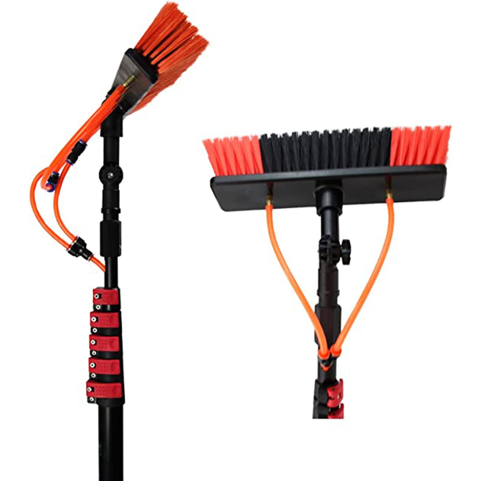 GYEQXKT Telescopic 10m Pole with Brush for Cleaning Solar Panels, Windows, and PV Modules - Lightweight, Extended Reach for Efficient Cleaning and Maintenance.