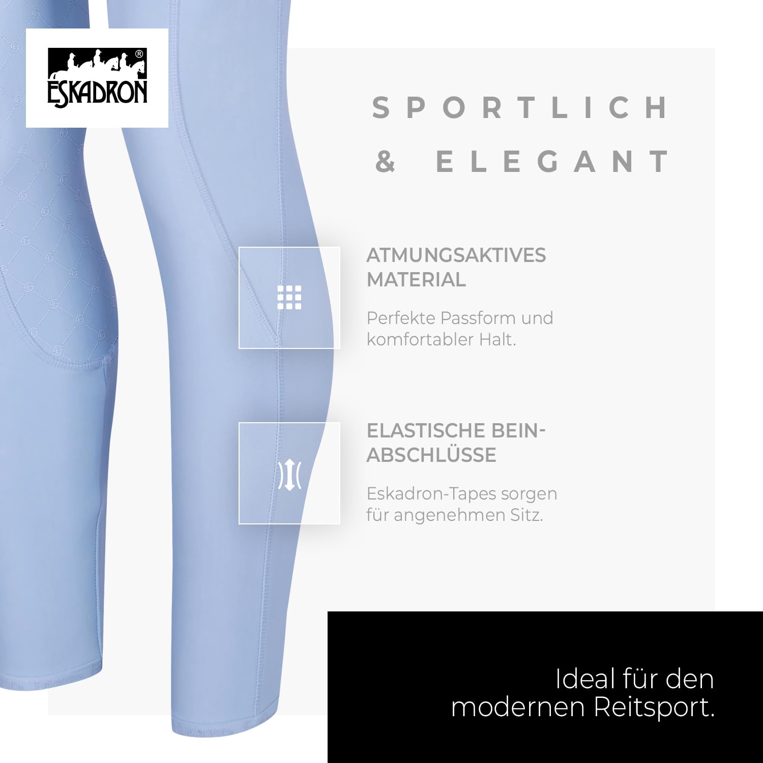 Eskadron Reithose Riding Tight PRO | Reithose Fullgrip | Sommerreithose leicht & atmungsaktiv | Reitleggings mit Handytaschen | Widerstandsfähige Reiterhose