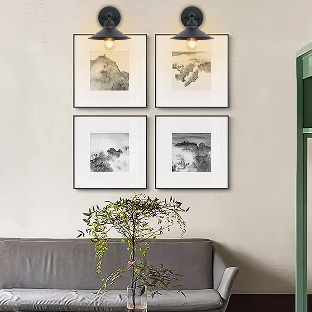 Yosoan 2-Pack Indoor Wall Sconce, Vintage Industrial Lamp With 6.9...