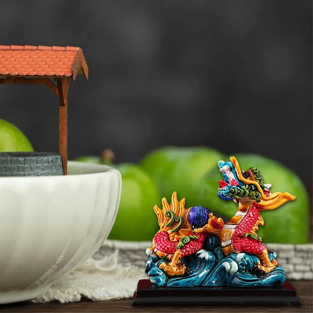 Dragon Figurines Ornaments, Chinese Lucky Dragon Statuette, 2024 Year