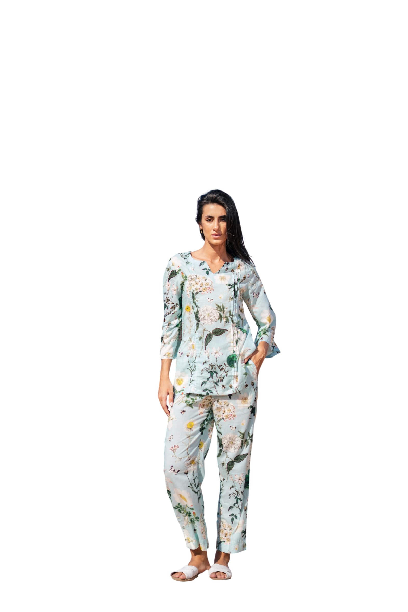 Women's Premium 100% Cotton Night Suit Set | Soft & Breathable Top and Pyjama Set | Comfortable Sleepwear, Loungewear and Home Wear for Women | Relaxed Fit Everyday Nightwear-picture-24