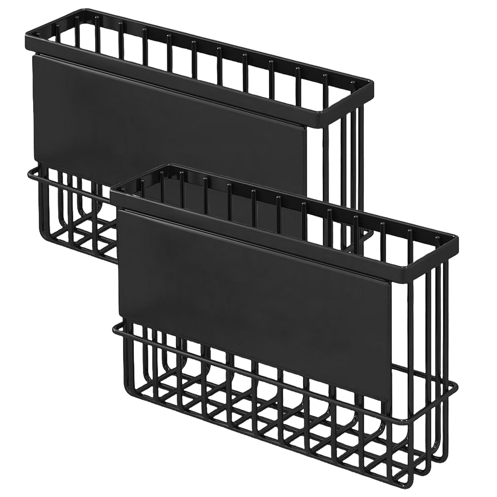 2 portaspezie magnetiche, per frigorifero, portaspezie, nero, portaspezie, portaspezie, da parete, per frigorifero, da parete, per spezie, magnetici (nero)
