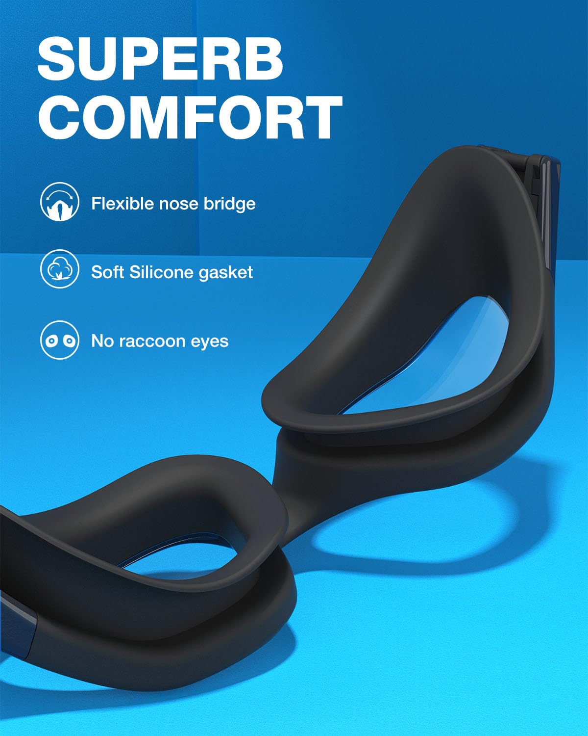 ZIONOR G1 NEW Polarisierte Schwimmbrille für Erwachsene Damen Herren – Beschlagfrei, 100% UV-Schutz, wasserdicht & verstellbares Nasenstück