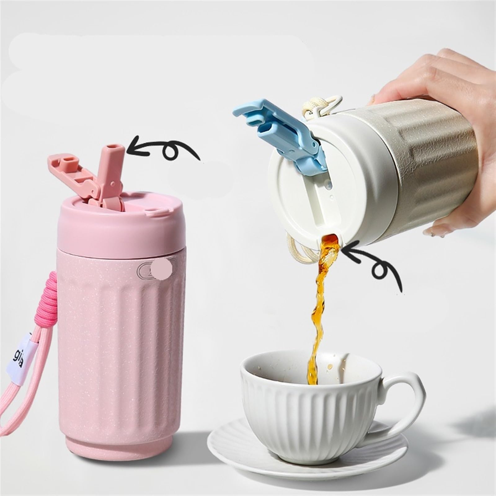 Bottiglia Termica Tazza for Acqua isolata di Grande capacità Tazza da tè for Ufficio Tazza for Acqua for Sport all'Aria Aperta Tazza Semplice Portatile in Acciaio Inossidabile(A)