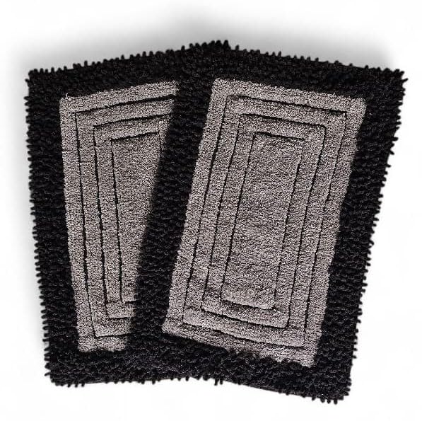 Image of My Home Cotton Door Bath Mat Super Soft Non Slip Mats for Bathroom, Door,Large, Pack of 2 (Beige chennile)