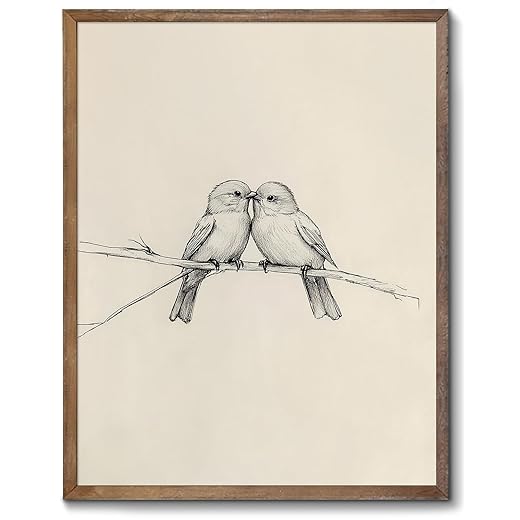 XOCUUI Neutral Bird Wall Art Prints, Vintage Bird Wall Art Farmhouse Retro Pictures Canvas Birds Poster, Rustic Vintage Artwork Poster for Bathroom Gallery Home Decor(8" x 10"-UNFRAMED)