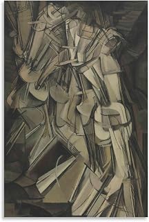 Marcel Duchamp Print Painting Nude Descending A Staircase, No.2 Home Decor Poster Wall Art Hanging Picture Print Bedroom Decorative Painting Posters Room Aesthetic 12x18inch(30x45cm)