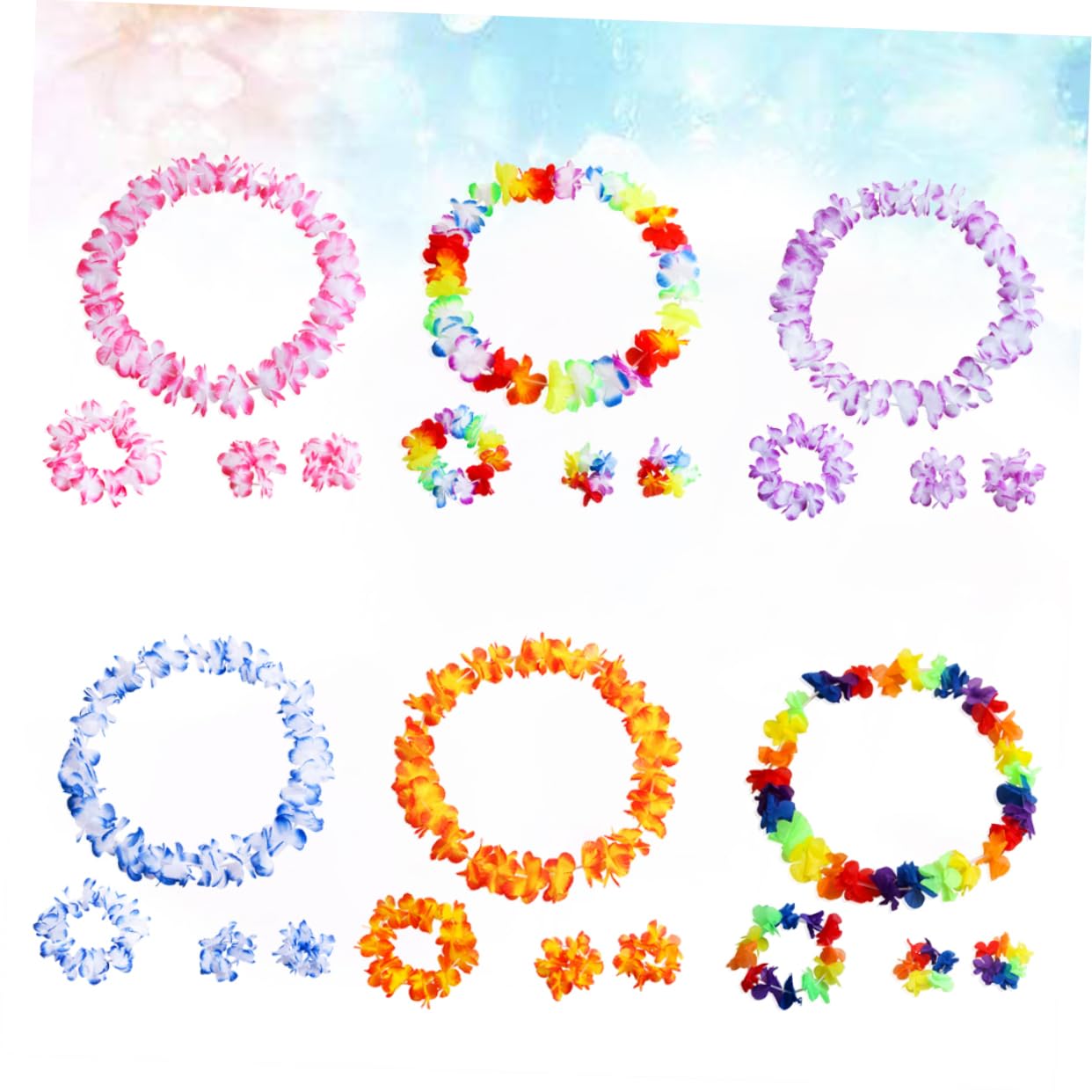 Toyvian 12juegos Guirnaldas Hawaianas De Flores Set Accesorios De Fiesta para Disfraces y Fotografía Cómodos y