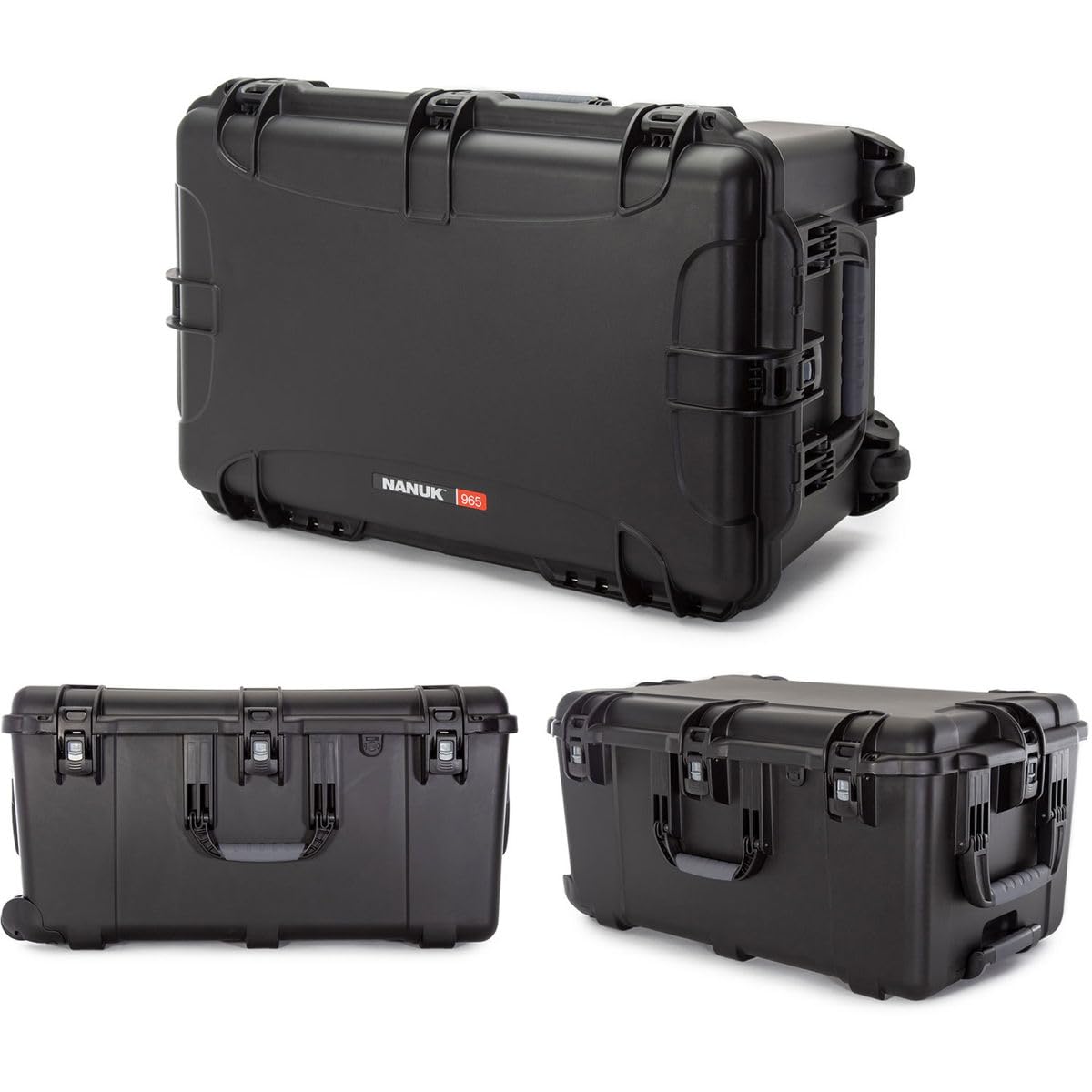 Nanuk 965 - Custodia rigida impermeabile con ruote e inserto in schiuma, colore: Nero