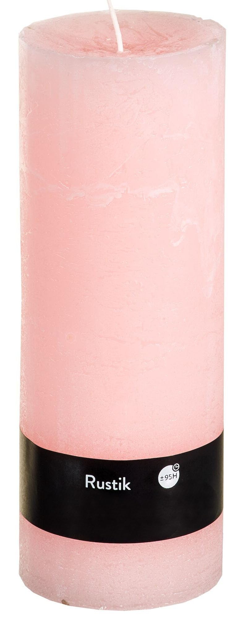 Stumpenkerzen Rustic 4er Set - Stumpenkerze, Blockkerze, Kerze, Adventskranz, Advent - Kein Ruß - (7x19, Light Pink, 4)