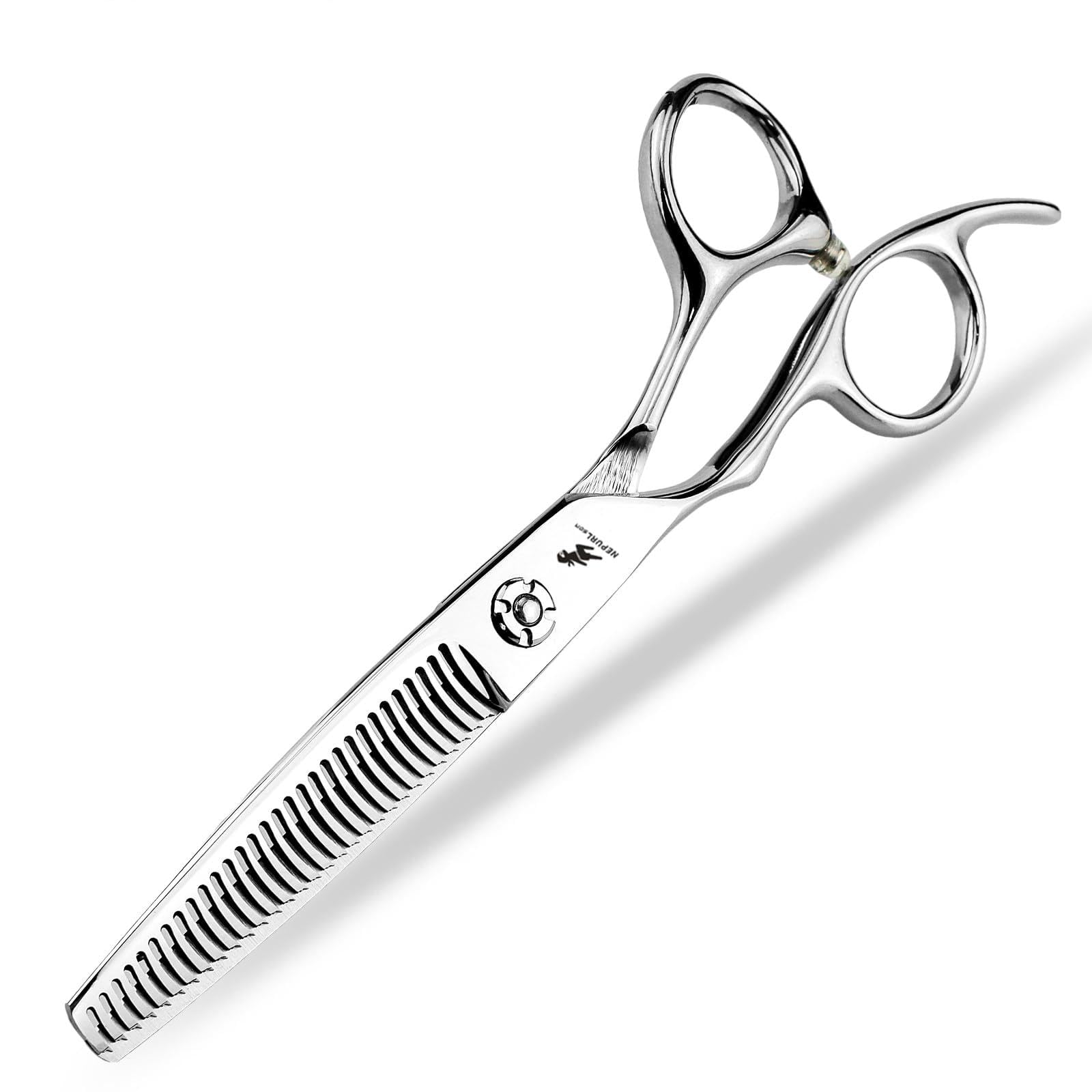 1 paio di forbici per sfoltire e tagliare i capelli per mancini (sottili) da 15,2 cm, colore: argento