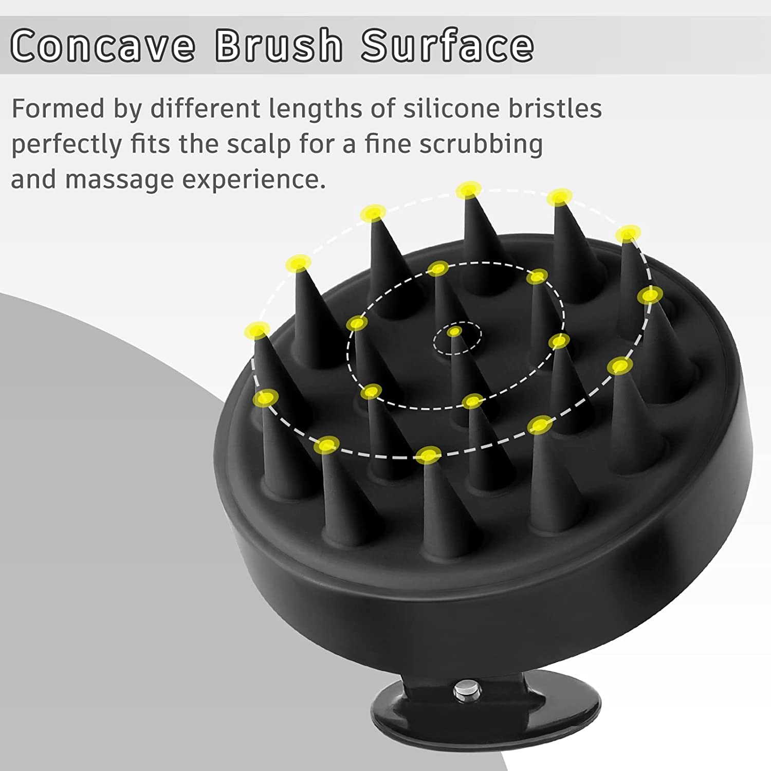 SILENCIO Hair Scalp Massager Shampoo Brush, Soft Silicone Bristle, Dry and Wet Hair Scalp Scrubber Brush for Hair Growth, Dandruff Removal, Relax, Blood Circulation (Black) 2