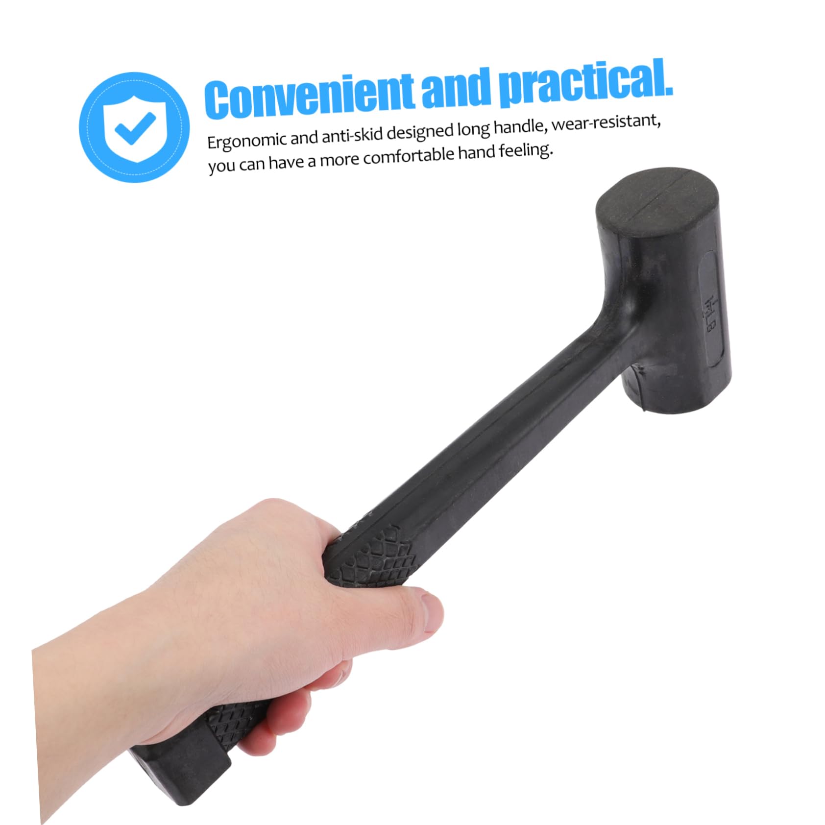 Mazza in Gomma Antishock per Installazione, 2 Pezzi Neri | Doppia Superficie di Percussione, Design Ergonomico, Impugnatura Antiscivolo, per Costruzione e Gioielleria