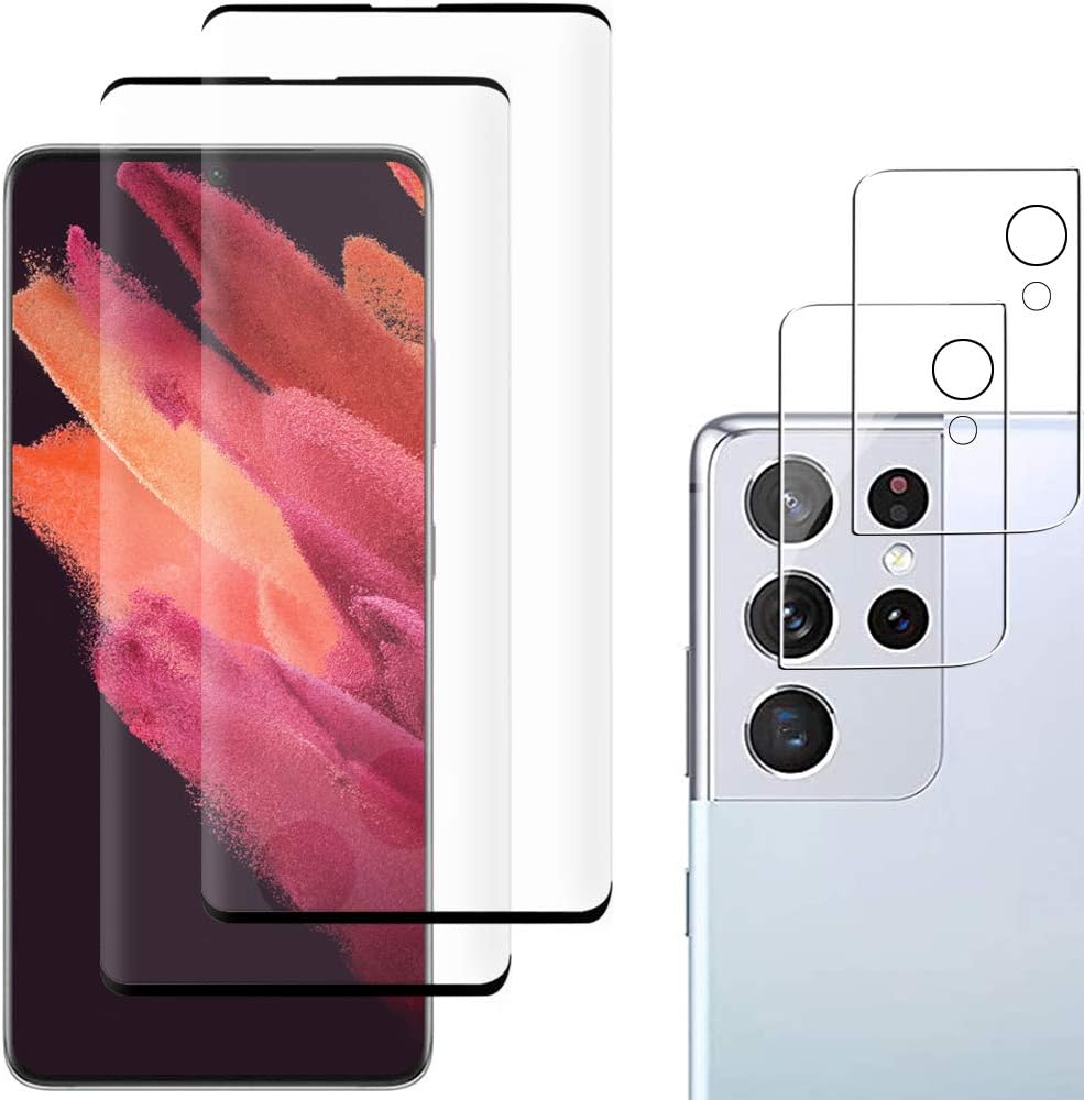 [2+2 Pack] Galaxy S21 Ultra Screen Protector Include 2 Pack