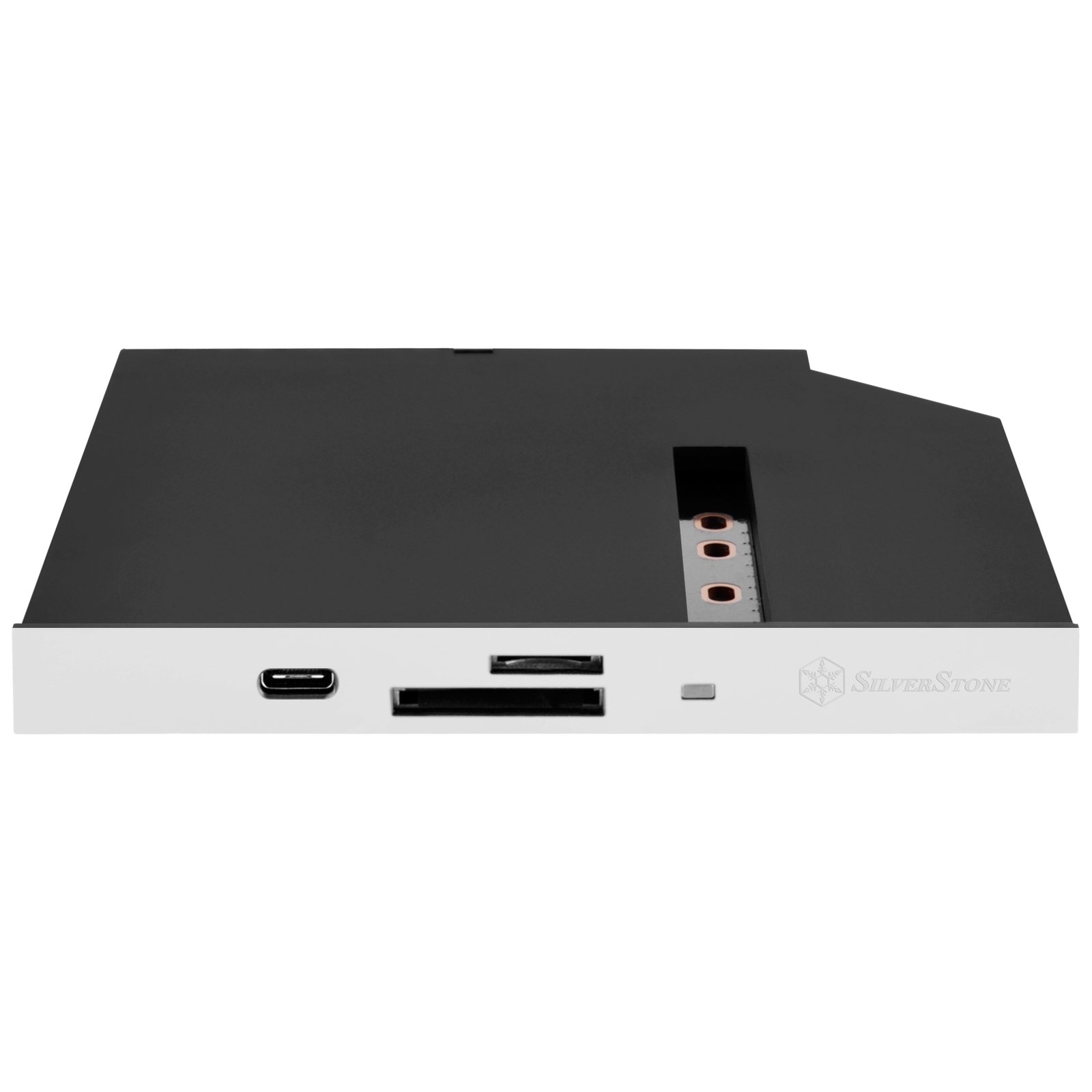 SilverStone TechnologyFPS01-C 12.7mm Slim ODD Device Bay to M.2 SATA SSD with USB 3.0 Type-C and SD/Micro-SD Reader