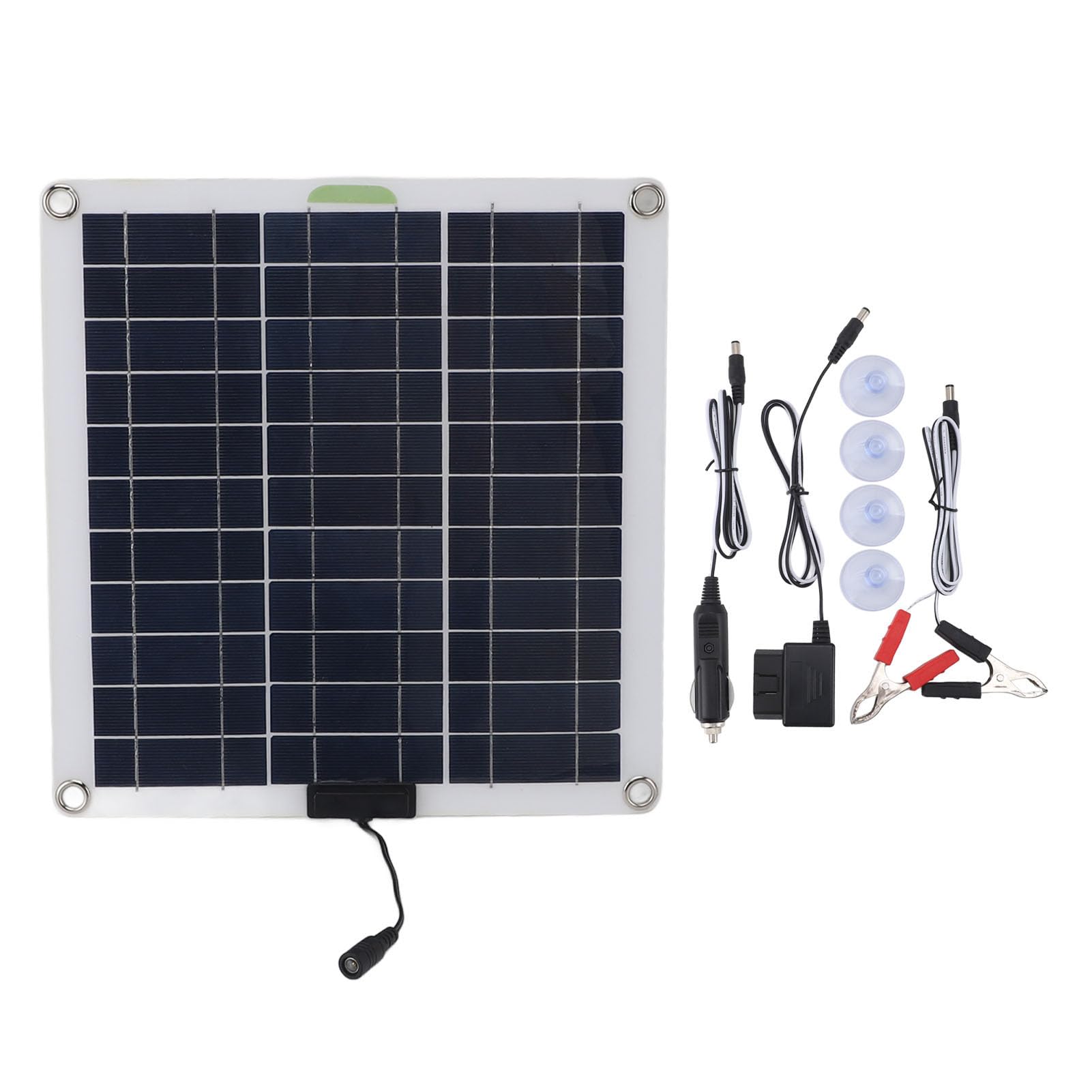 gernie 200W Solar Panel Kit, Solar Battery Trickle Maintainer, Monocrystalline Solar With OBD Plug and Battery Clips for Car, Automotive Boat Marine, RV, Trailer