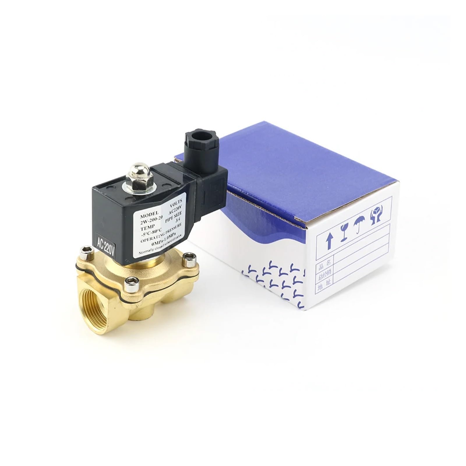 LNHHG 1/4" To 2" Normally Closed Brass Solenoid Valve Electric Electromagnetic For Water Oil Air Gas(DN40,VITON(120 Celsius))
