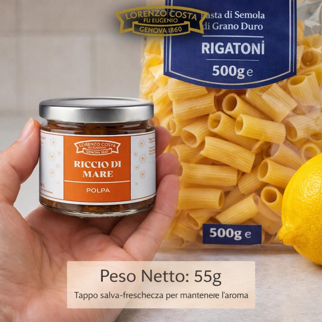 Lorenzo Costa fu Eugenio – Polpa di Riccio in Vasetto – 100% Naturale e Artigianale – Oro del Mediterraneo per Primi Piatti di Mare – 55g