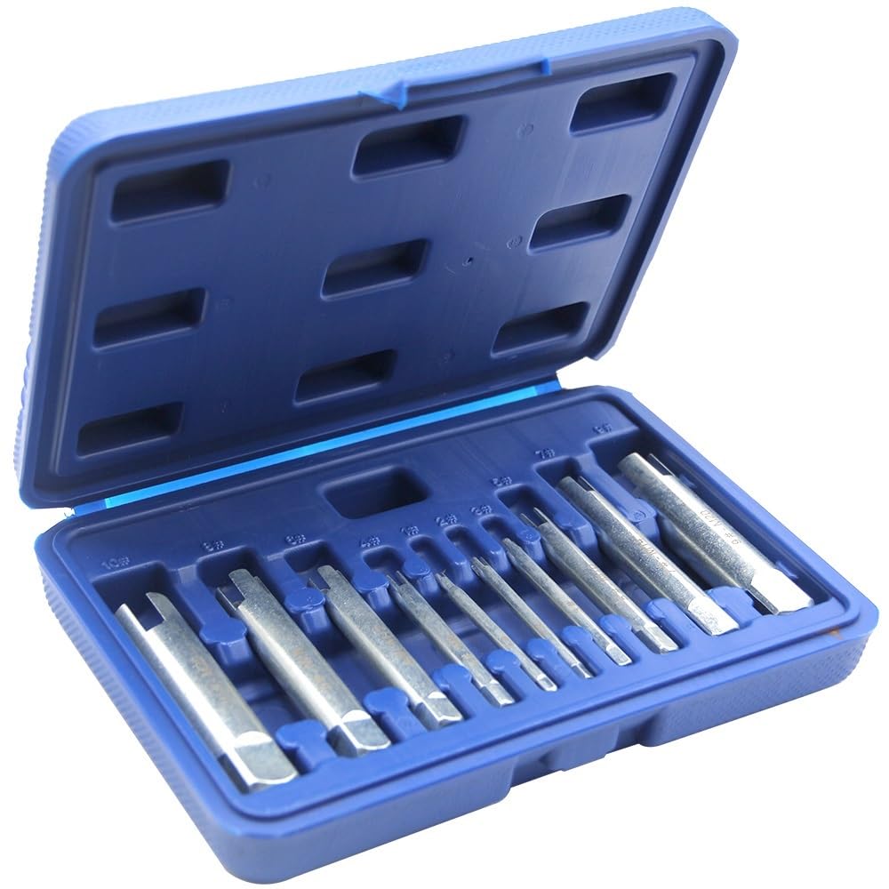 10Pcs Broken Head Tap Extractor Set - M4-M22 Hand Thread Extractor for Broken Thread Tapping and Counter Thread Repair