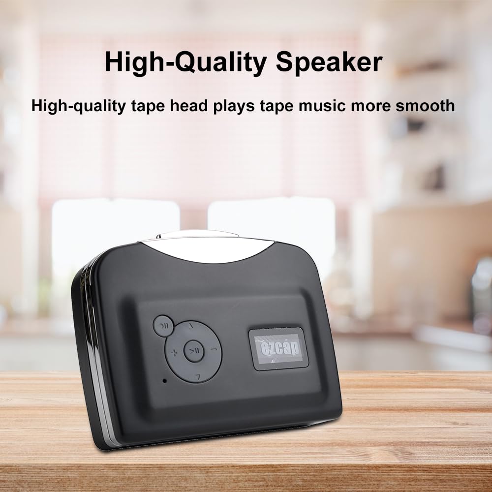 docooler Lettore di Cassette USB con Auricolari Convertitore da Nastro a MP3 Portatile Registratore vocale Altoparlante Incorporato Microfono