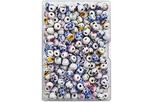 INSPIRELLE Ceramic Beads for Jewelry Making, 180 Pieces 8mm Round Porcelain Beads...