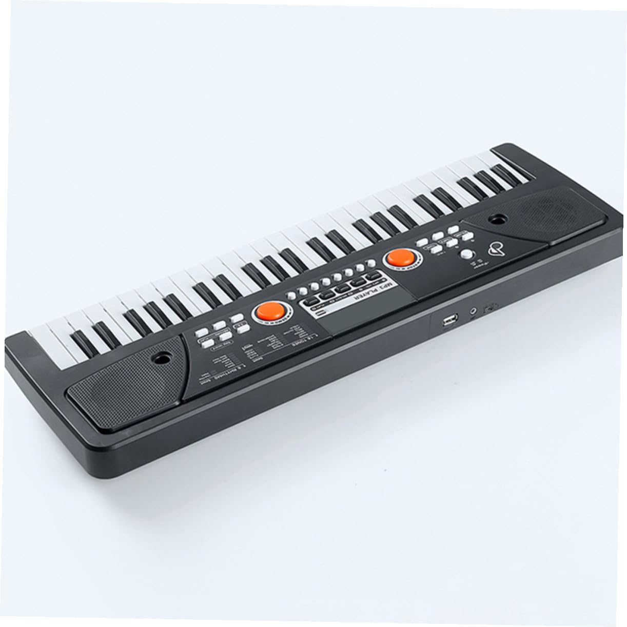 ERINGOGO Tastiera Elettronica per Bambini 49 Tasti Nero con Microfono Giocattolo Musicale Multifunzionale in Plastica per Apprendimento e Divertimento Natalizio