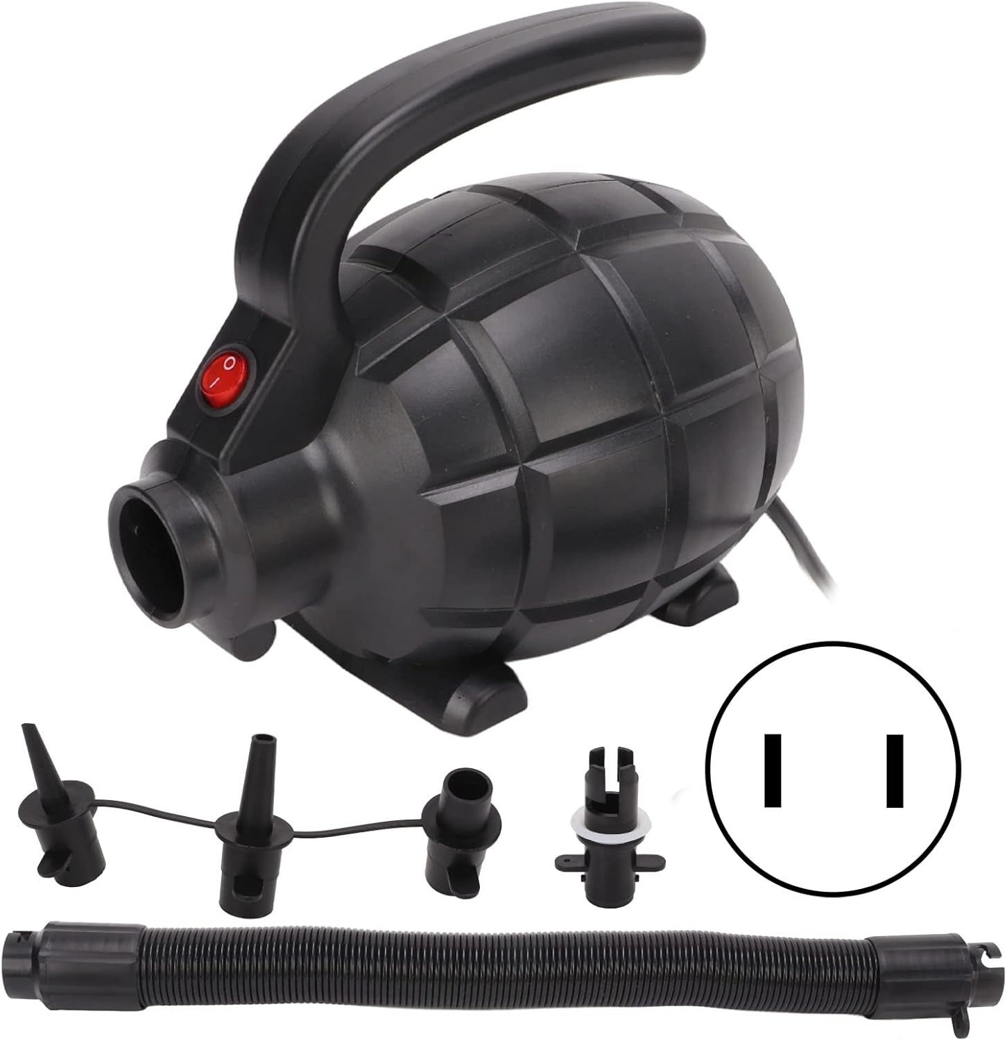 Electric Air Pump 600W High Pressure Quick Fill Inflator Deflator for Air Beds, Pools, Boats, Rafts, Portable Tool Kit with 4 Nozzles