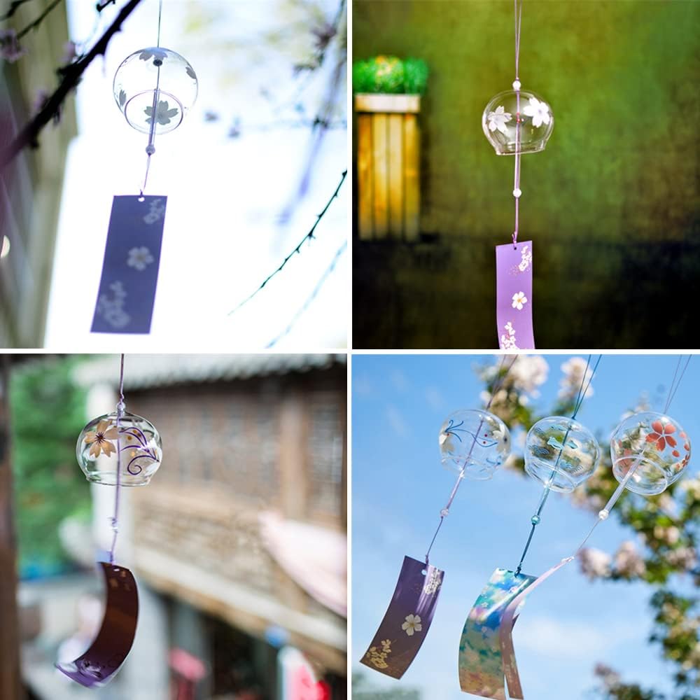風鈴 ウィンドチャイム ガラス風鈴 手作り 和風風鈴 涼を楽しむ夏の風物詩 可愛い 短冊 涼しい感じ 窓 屋根飾り 室内外 兼用 贈り物 夏の飾り物 音色よい お土産飾り ギフト 涼しさ夏を感じる 手描き風鈴 インテリア 懸架 玄関飾り おしゃれ 白い桜 新作製品 世界最高