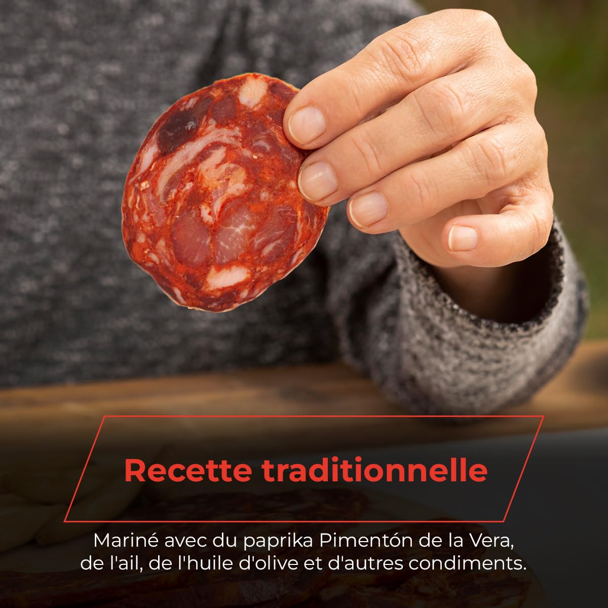 Chorizo ​​​​Cular Bellota Ibérique Moyen - Préparation Traditionnelle, Affiné pendant 4-6 mois - Saveur Intense - Convient aux Coeliaques - Entre 600 et 750 g 1,4 – 1,7 KG - EIbérico