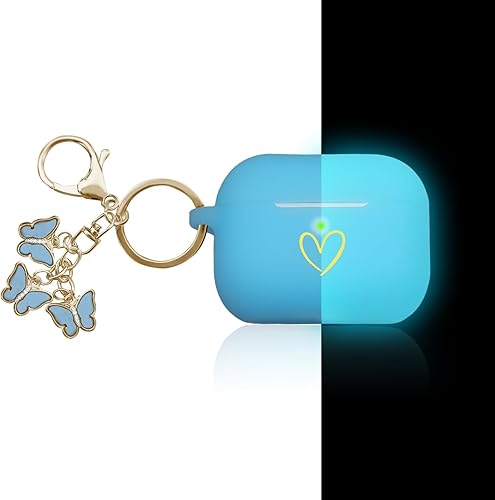 Funda compatible con AirPods Pro 2 2022, funda de silicona suave con patrón de corazón dorado para AirPods Pro de 2 generación con bonito llavero de