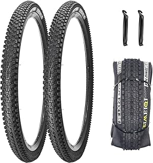 1 or 2 Pack 24"/26"/27.5"x1.95" Bike Tires with 3mm Anti-Puncture Layer for Mountain Bicycle Tyres with or Without 24"/26"/27.5"x1.75"/2.125" AV 32mm 2 Inner Tubes