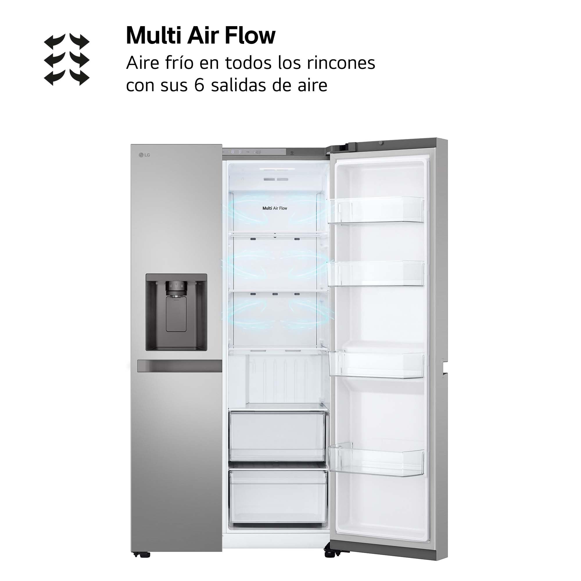 LG GSLC40PYPE - Frigorífico Side by Side, Serie 400, Clasificación E, 641 L, Inox Anihuellas