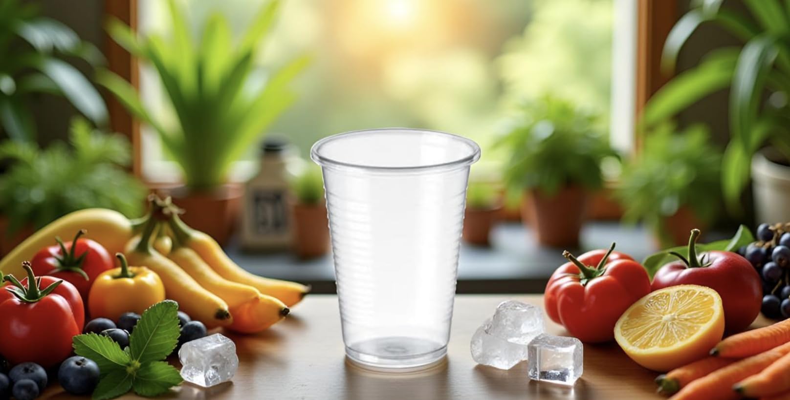Vasos Transparente de Polipropileno (PP), Vasos Reutilizables, Ideal para Bebidas Frías, Catering, Eventos y Negocios, Capacidad de 220 ML,1000 Unidades