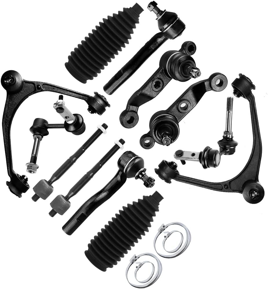 SCITOO 12pcs Front Upper Control Arm Ball Joints Lower Ball Joints Sway Bar Links Inner Outer Tie Rod Ends w/Boots Fit 1998-2005 For Lexus GS300 1998-2000 For Lexus GS400 2001-2005 For Lexus GS430