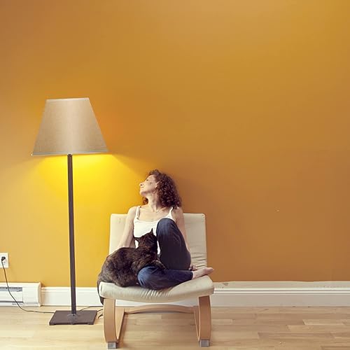 Miniatura 3 de Uonlytech Pantalla cuadrada grande de lino de repuesto para lámpara de pie lámpara de mesa aplique de pared color amarillo