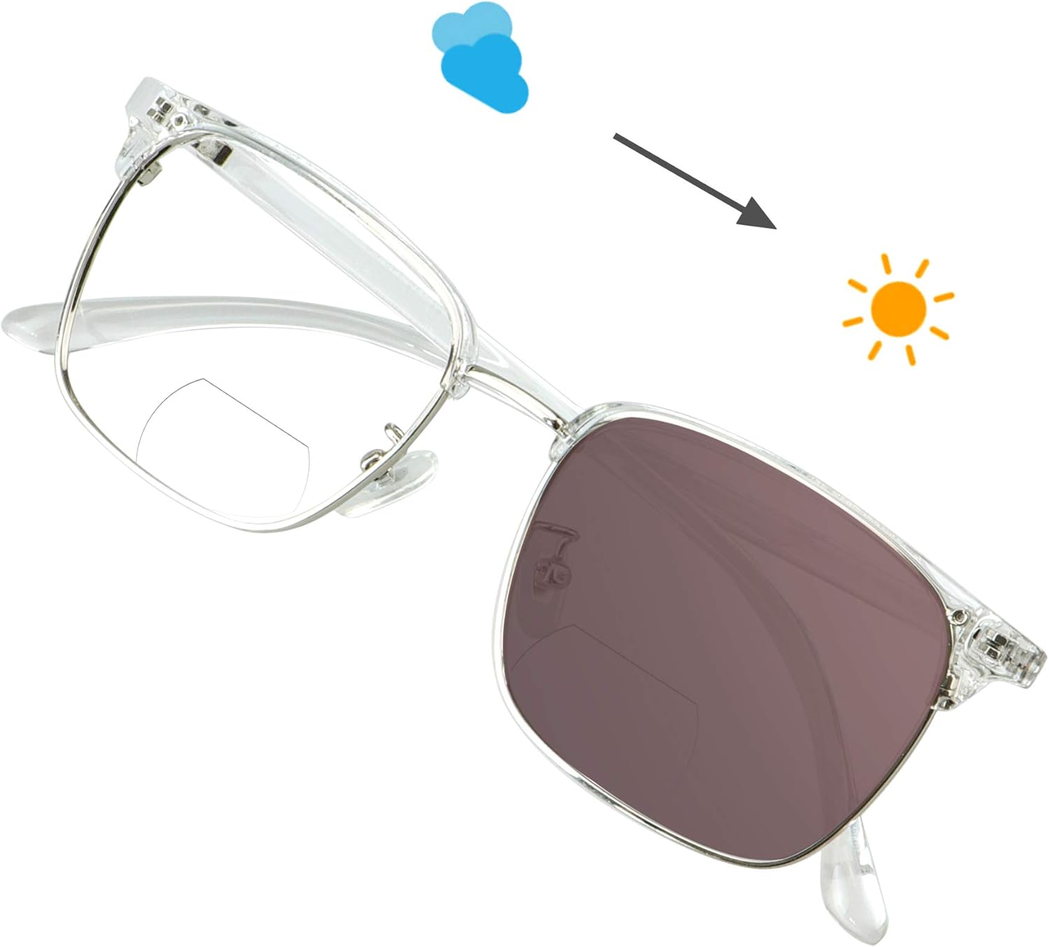 VisionGlobal Bifocal Blue Light Blocking Glasses for Women/Men, Computer Reading, TV Glasses, Stylish Square Frame