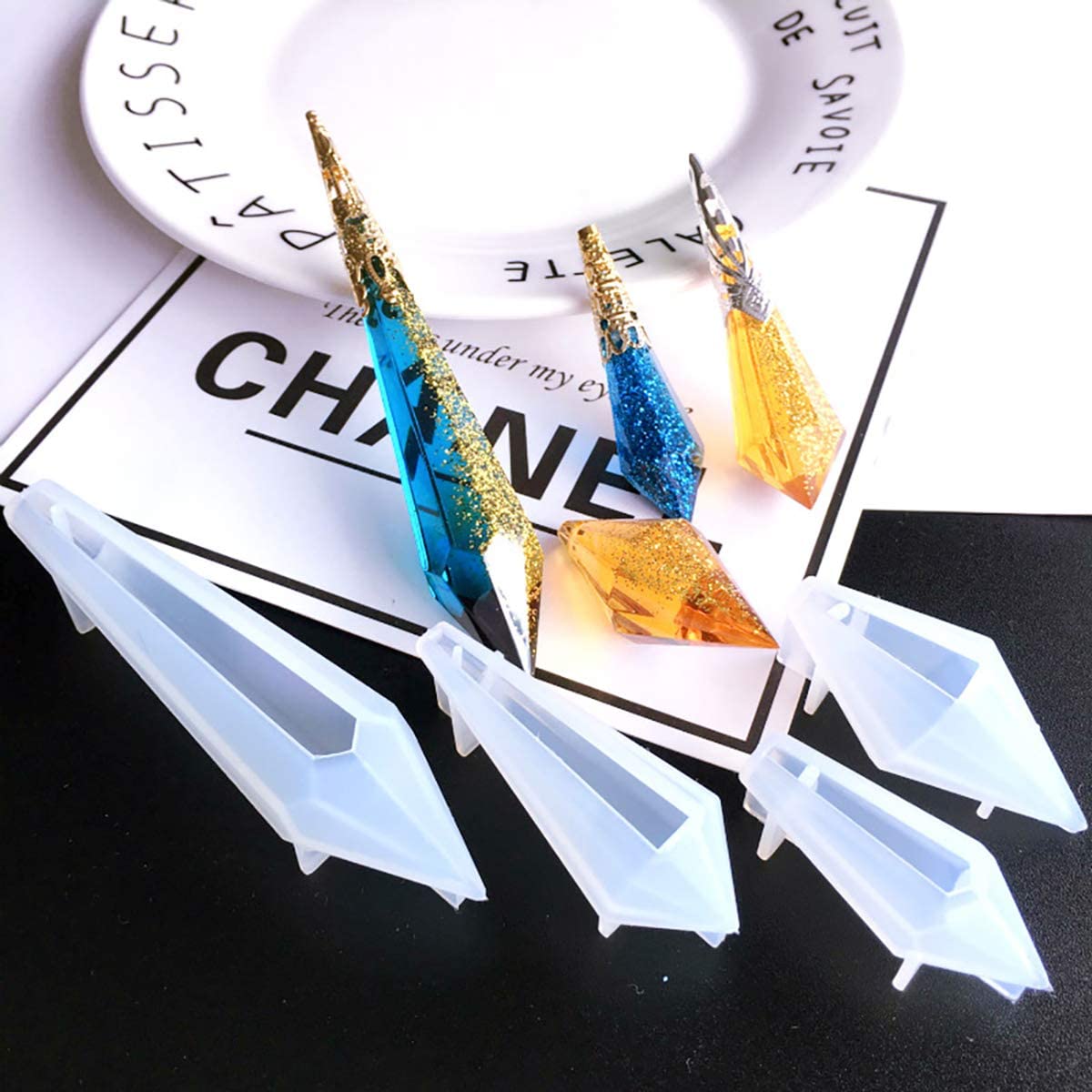 ISuperb 3 Stampi In Silicone Per Resina A Forma Di Occhio Del Diavolo – 2,2 Cm, Muffe Epossidiche Per Gioielli Fai Da Te, Decorazioni - 3