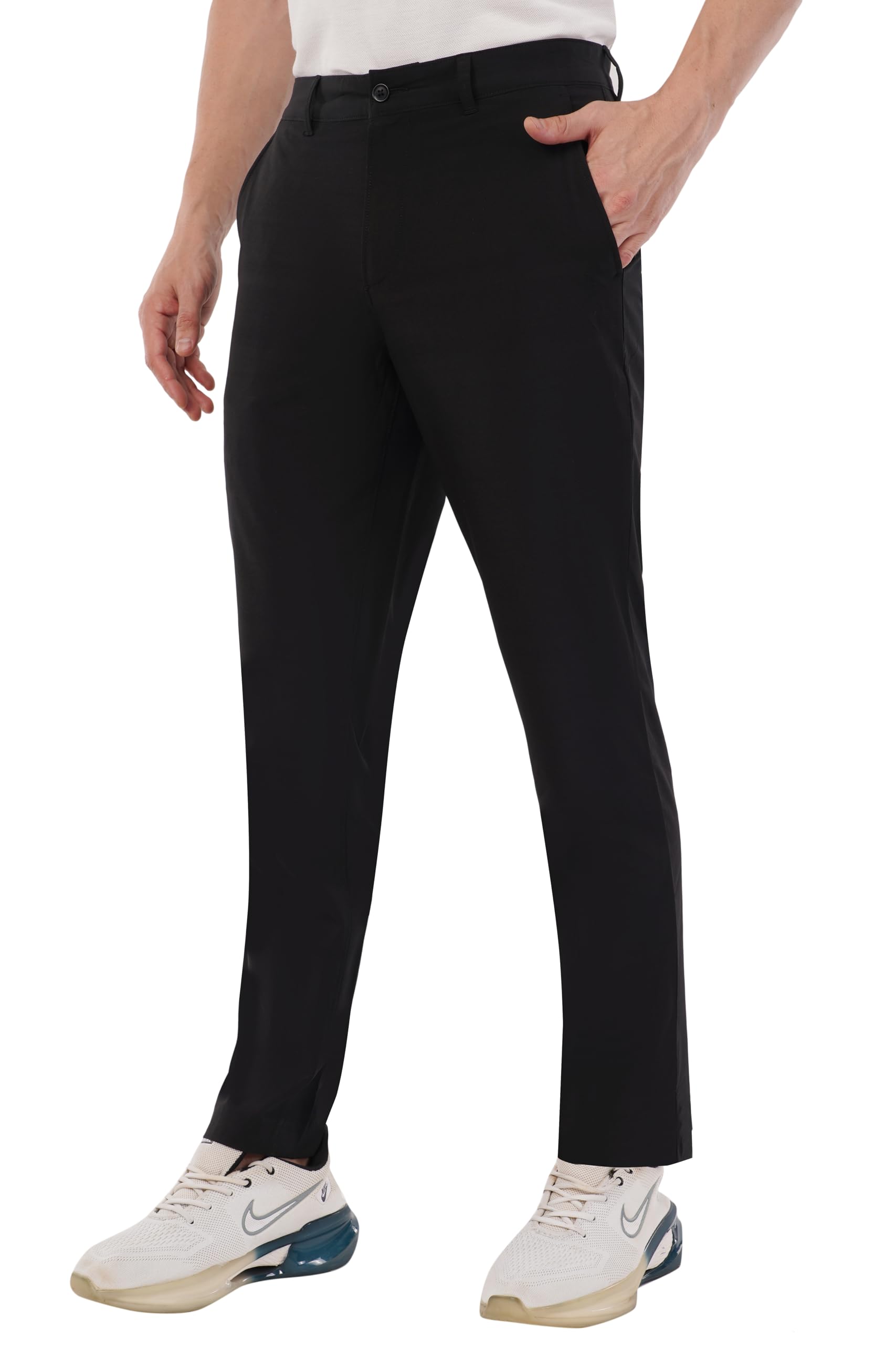 Men's Premium 4-Way Stretchable Formal Pants | Stylish Slim Fit Multi-Purpose Trousers | Business Casual Office/Anytime Wear | Ultra Soft Feather Touch Chinos | Athleisure Sunscreen Fabric