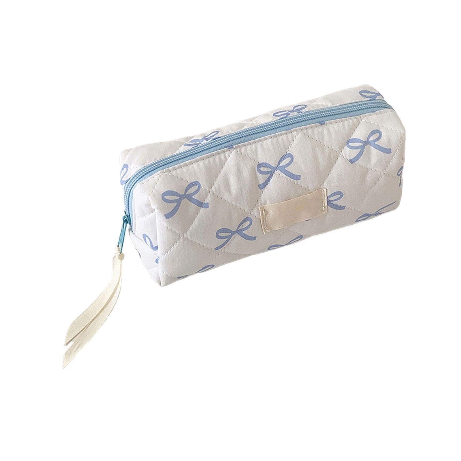 Bow Pencil Cases Stationery Pouch With Zipper Portable Bow Pencil Pouch