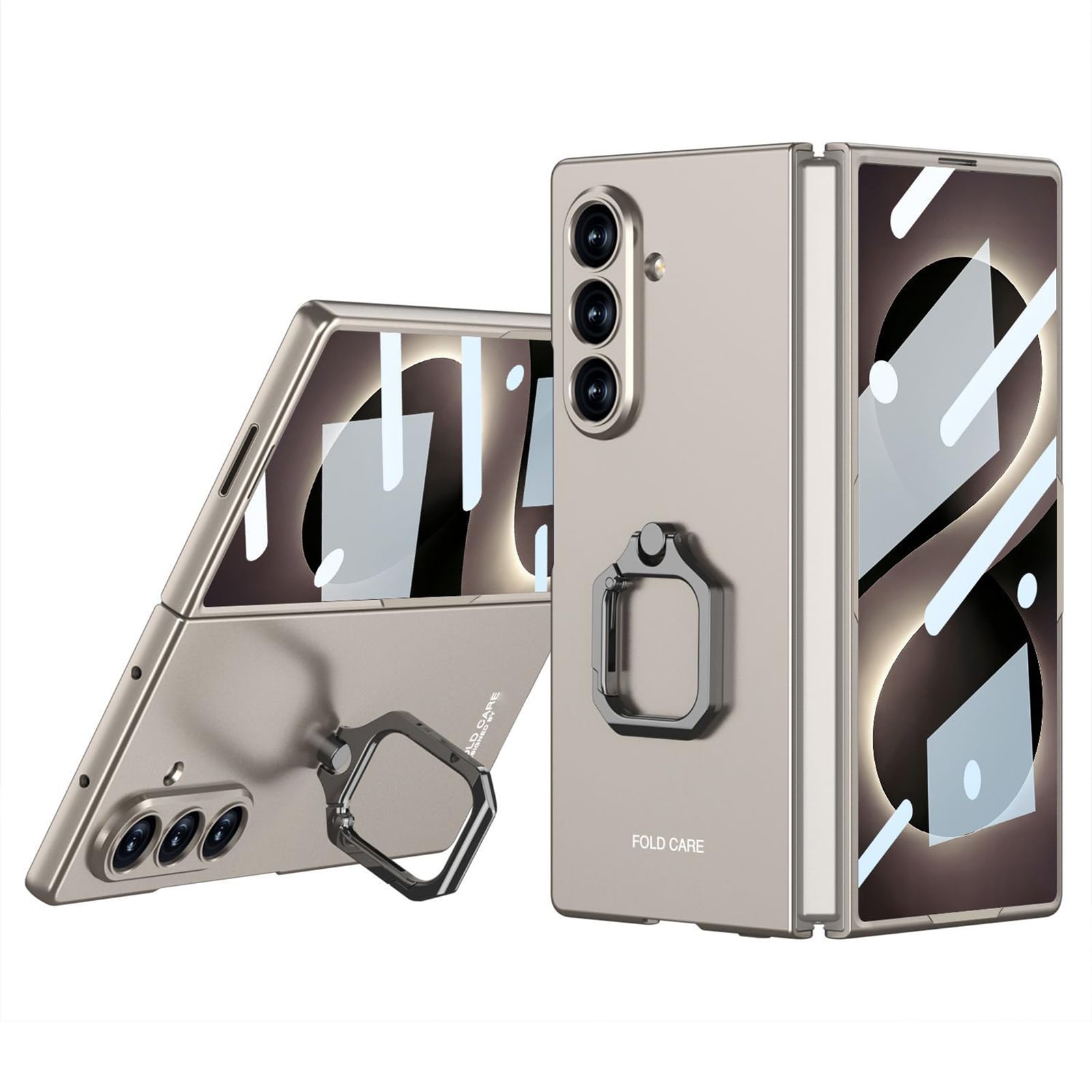 Custodia con supporto for Samsung Galaxy Z Fold 8 Ultra | Supporto for anello girevole, PC minimalista, copertura antiurto