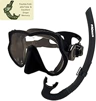 Vista 2 de Juego de esnórquel flexible con máscara sin marco para buceo