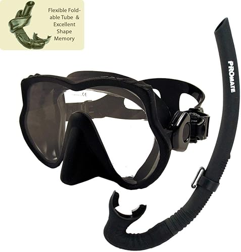Máscara de buceo sin marco, juego de esnórquel flexible para esnórquel, buceo