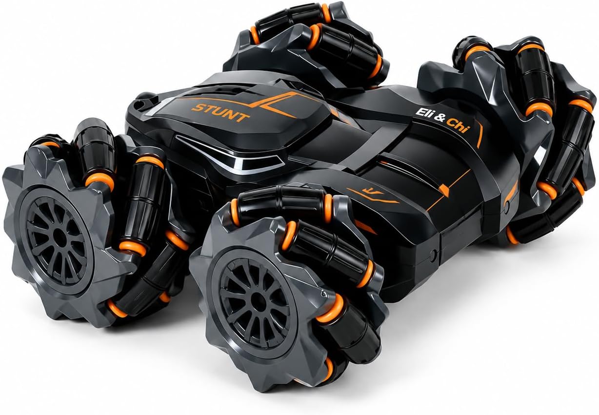 Remote Control Car Toy for Kids 4+ Years, 4x4 RC Stunt Drift Car, 360ยฐ Rotation & Double-Sided Driving, Rechargeable Battery with LED Lights