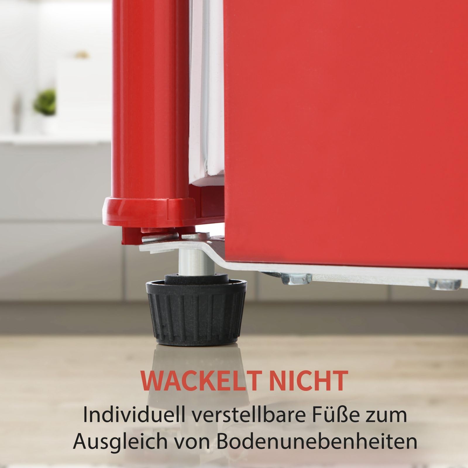 Sweiko Réfrigérateur rétro,Congélateur armoireé clairage LED combinaison réfrigérateur congélateur, à deux portes, volume total de 92 litres avec 28 litres de capacité de congélation (Red)