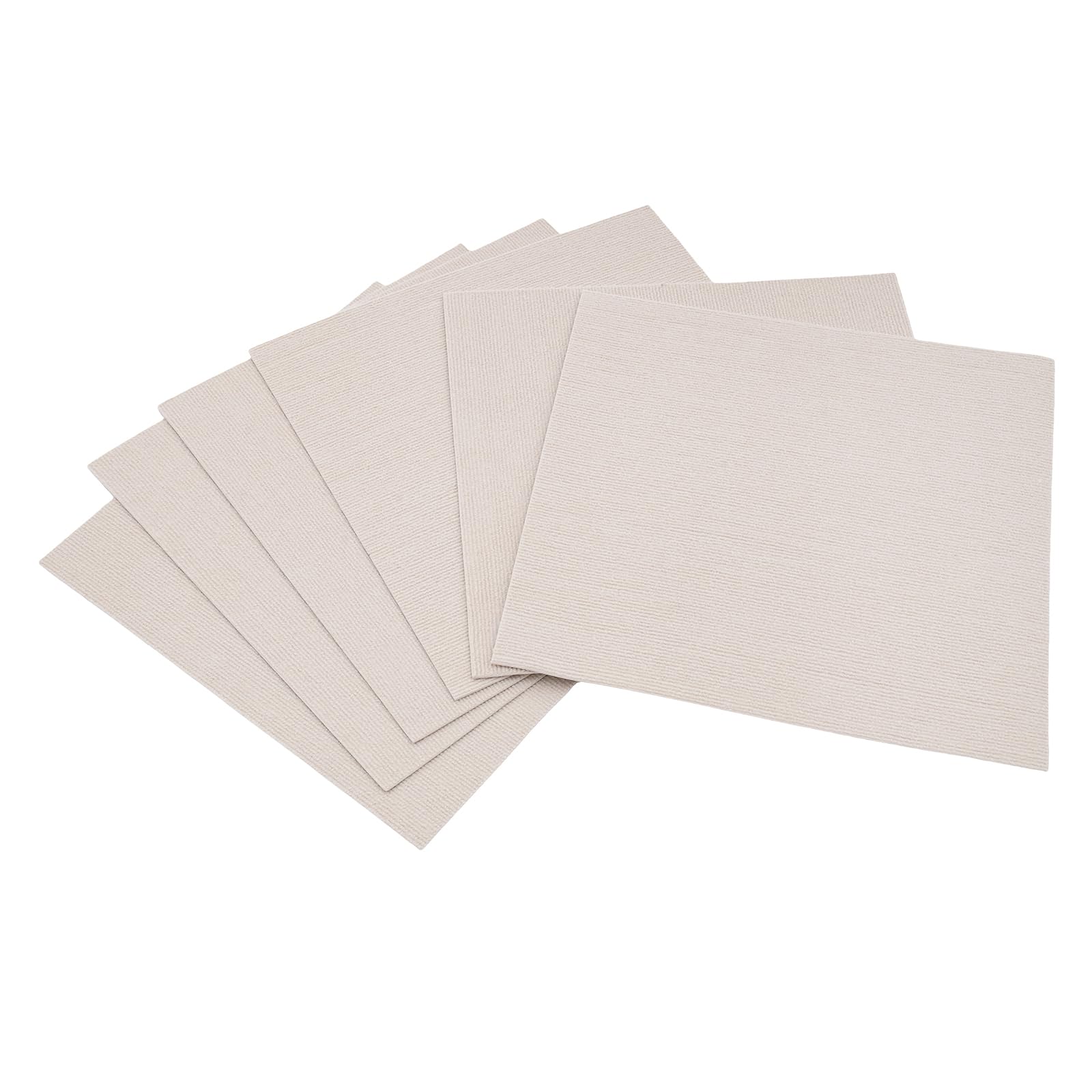 20 Stück Teppichfliesen Selbstliegend, 50.8 * 50.8cm Quadratischer Teppich mit TPR-Material für Restaurants Familienzimmer Büros Hotels Dicke 3.5mm Beige