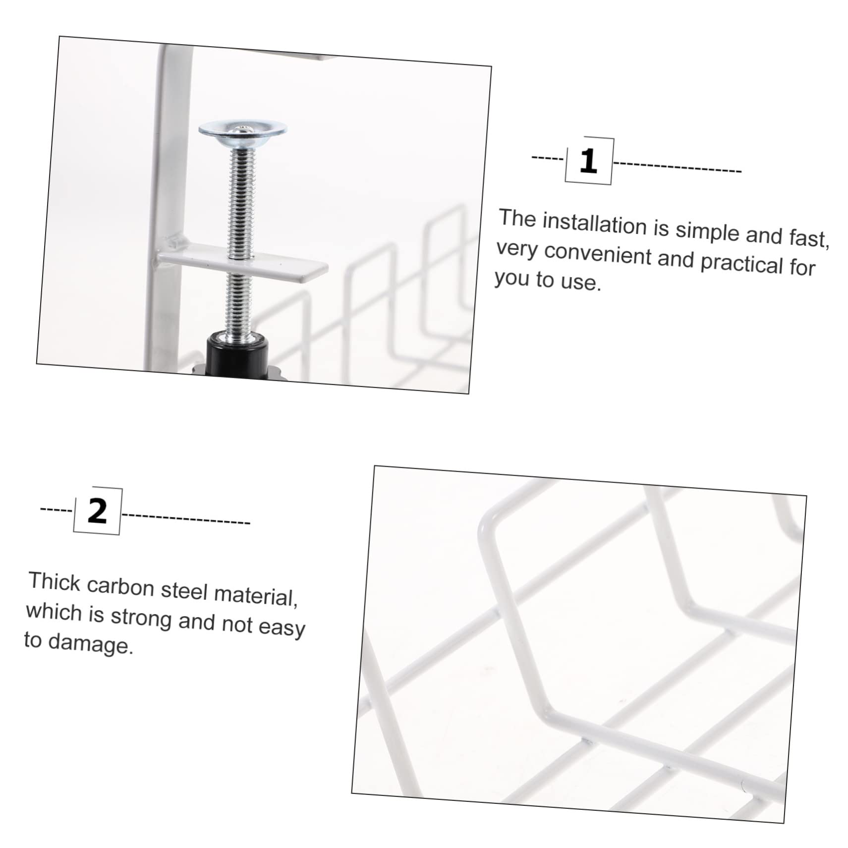Support pour Multiprises en Acier Carbone Blanc Rack de Gestion des Câbles sous Bureau pour Organiser Câbles Électriques et Informatiques en Chambre ou Bureau Couleur Aléatoire