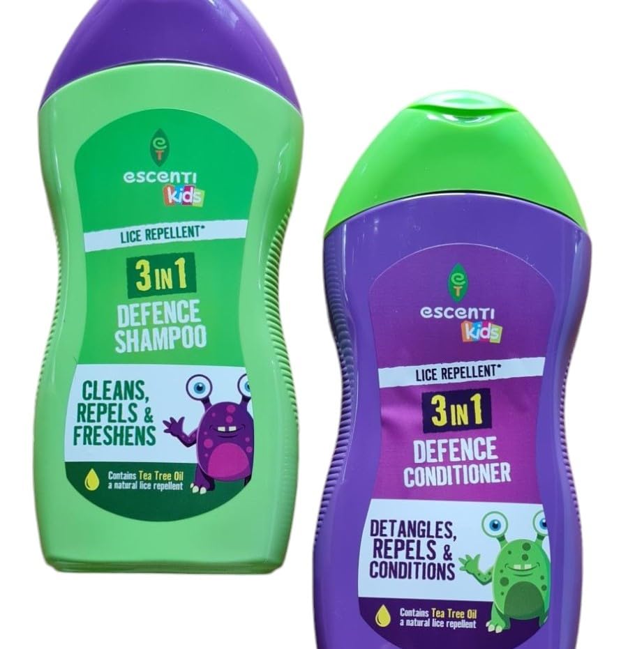 Approved Kids Lice Repellent 3 in 1 Defence Shampoo & Conditioner duo set. 300ml Shampoo cleans - Image 2