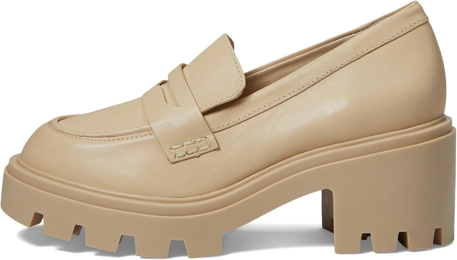 SCHUTZ Women's Viola Tractor Loafer Flat, Eggshell, 7