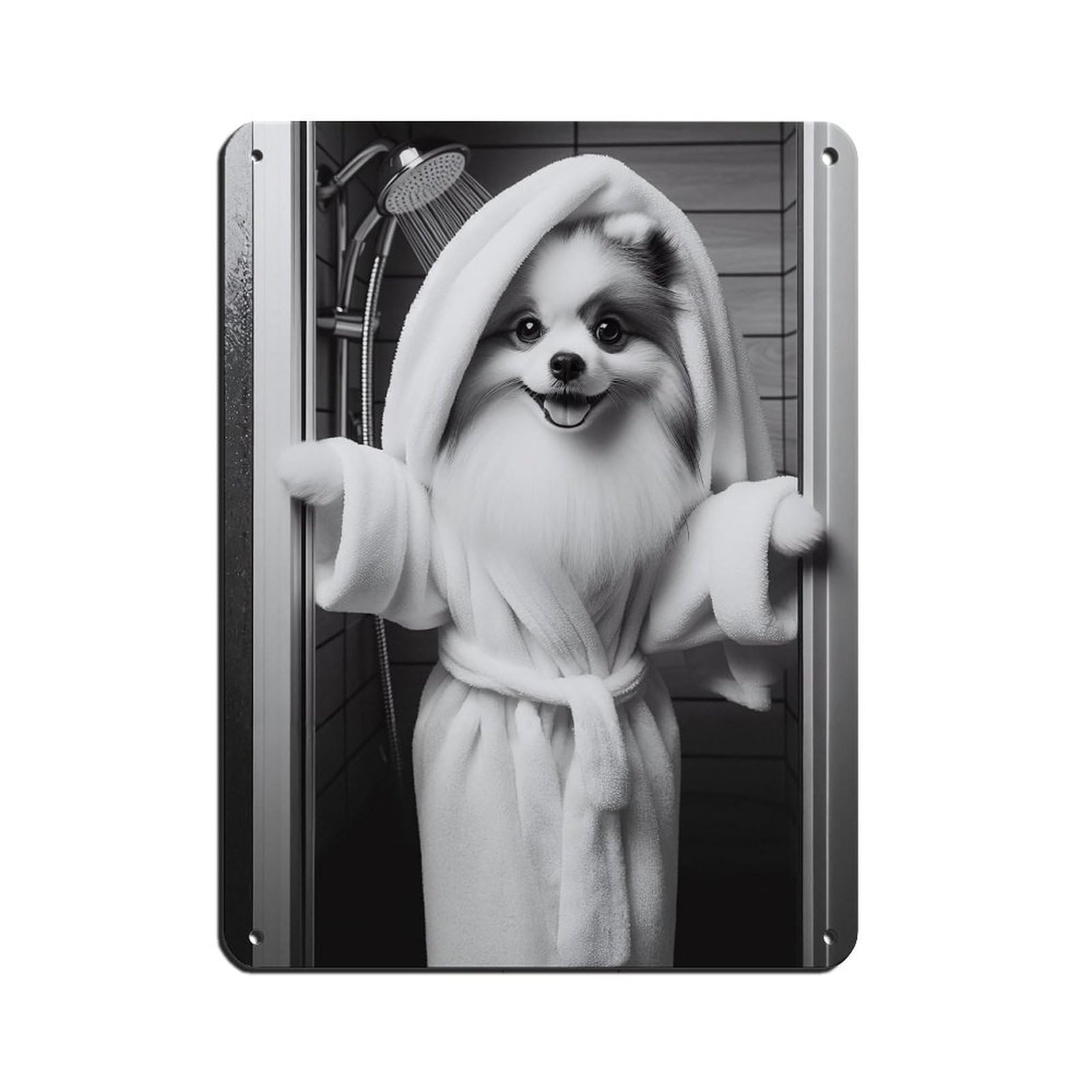 Lxwnze 30L X 40W Cm Papillon Bathroom Art Poster Tin Sign Vintage Metal Pub Club Cafe Bar Home Wall Art Decoration Poster Retro 12X16inch(30X40cm)